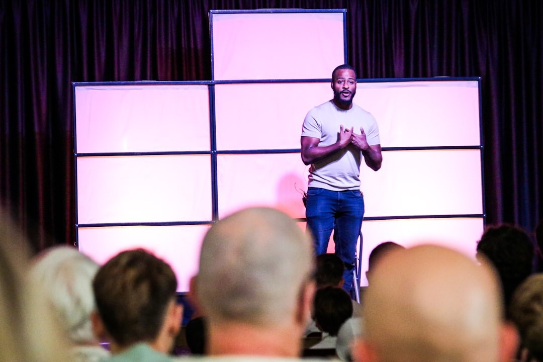 person giving motivational speech