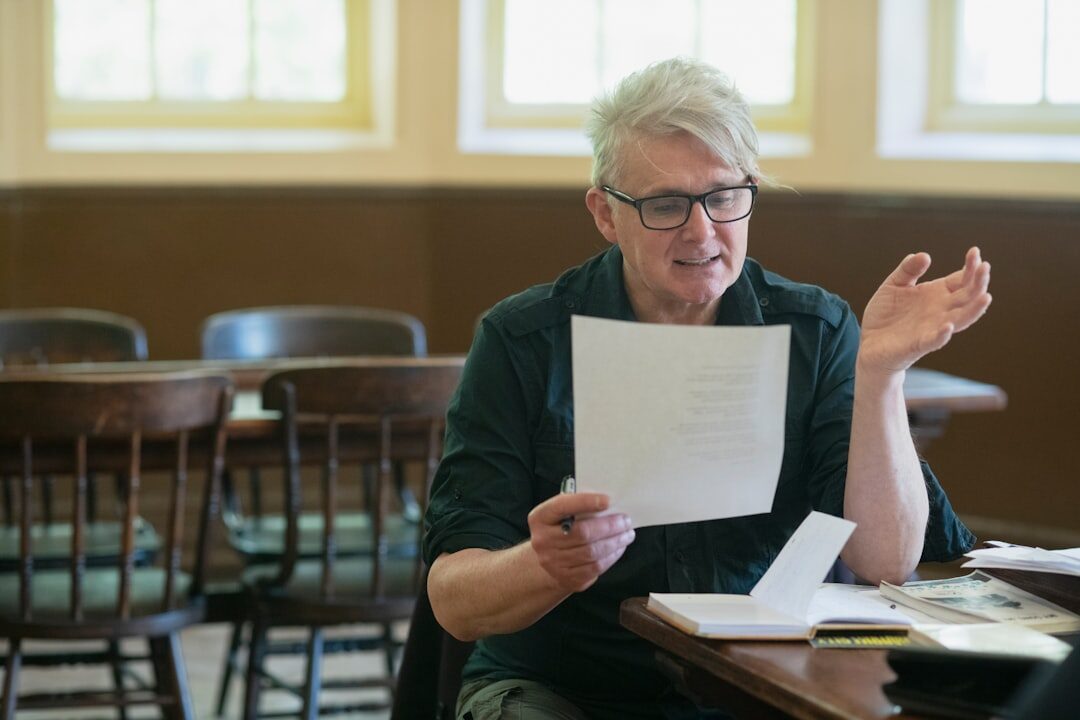 person speaking confidently in workshop