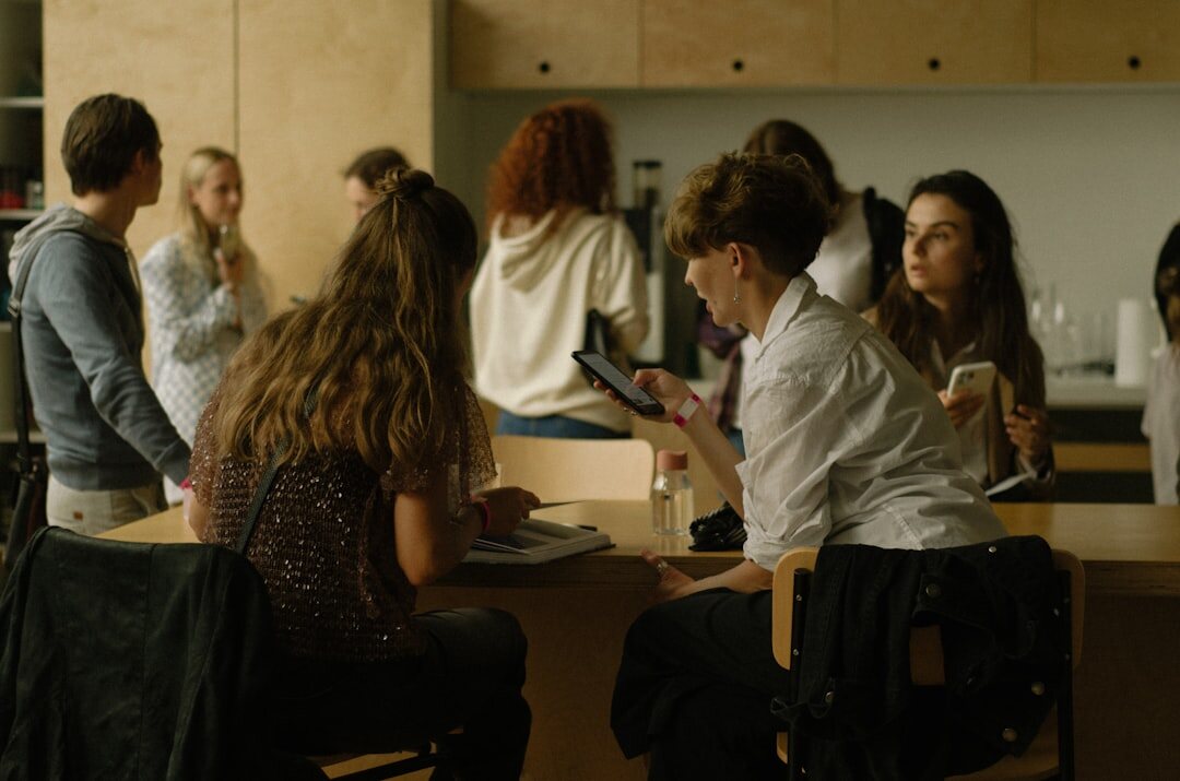 people in deep conversation