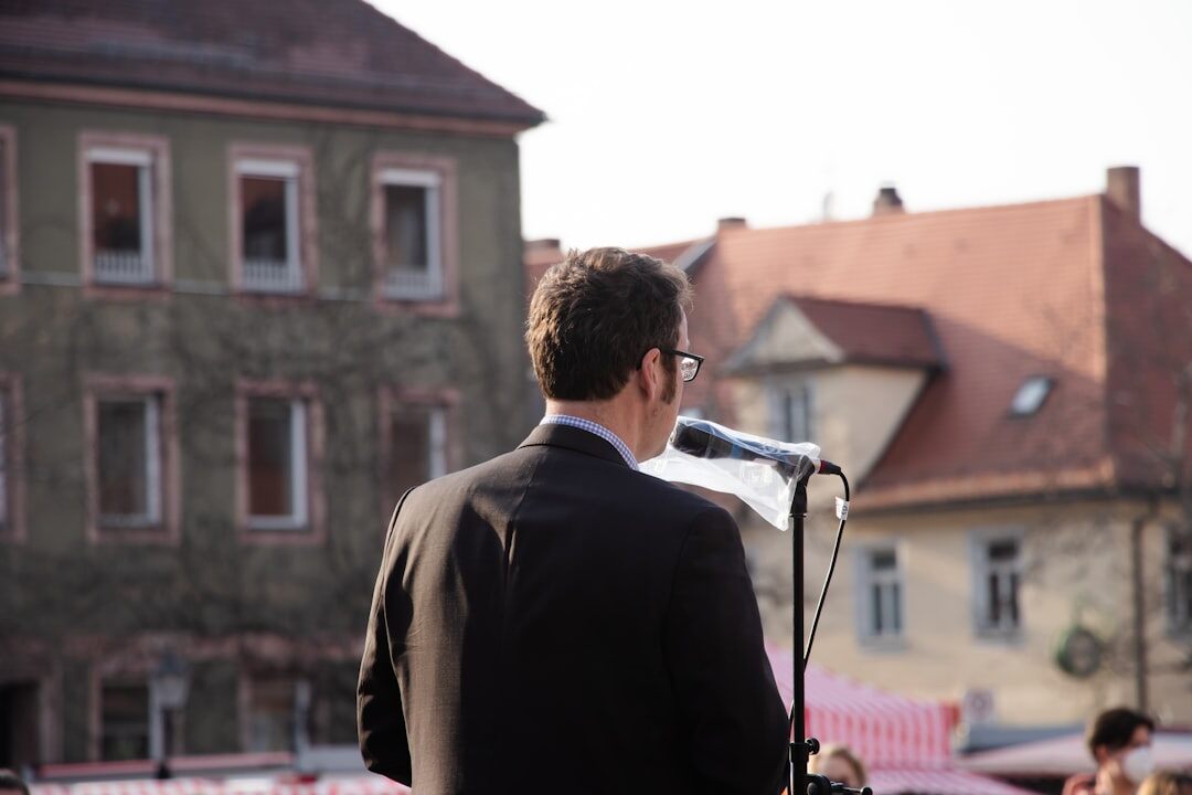 person giving motivational speech